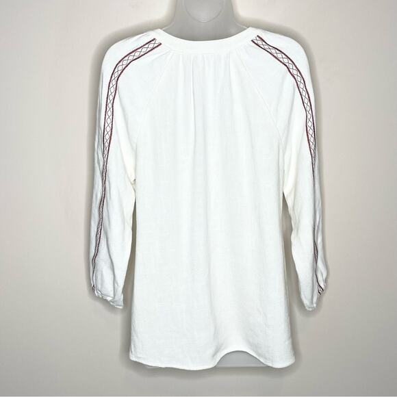 NWT Soft Surroundings Ecru Mirage Loose Pullover Embroidered Top Size XS - Picture 3 of 9